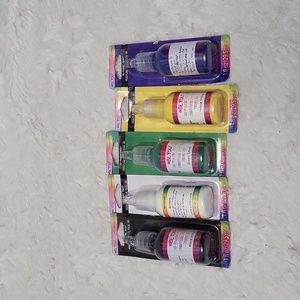 3D Fabric Paint black white green yellow blue